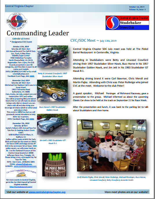 Click to view October 1, 2019 newsletter