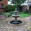 Fountain in rear courtyard of Poe Muesum