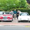 Debbie & Jim Jett's 1962 Studebaker GT Hawk, Maze & Linwood Melton's 1963 Avanti R-2.  Behind the Studebakers  are Debbie Jett, Preston Young, Maze Melton, Betsy Young and Linwood Melton.