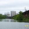 View east of Downtown Richmond from canal looking west.