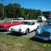 Ready for the drive to Poplar Forest, (L-R) Lee Harrison 1964 Studebaker Lark Daytona Convertible, Maze & Linwood Melton 1963 Studebaker Avanit R-2, Debbie & Jim Jett 1963 Studebaker GT Hawk R-1 