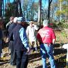 Our guide tells the group of the early tobacco farming at Henricus