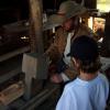 A demonstration of 17th century carpentry skill by our interpreter in the use of the Draw Knife