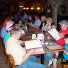 The group enjoy a meal after the visit to the museum at Carini Italian Restaurant