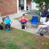 Margie Meiners and Betty Crawford visit with friend