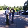 CVC members discussing our cars with restaurant patrons.